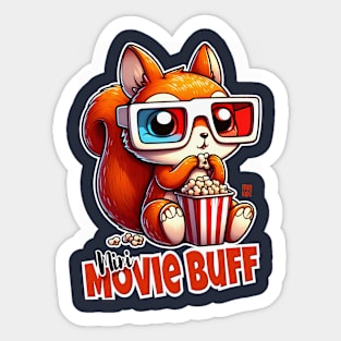 Mini Movie Buff Graphic Tee for Kids | Cartoon Squirrel Dark Sticker